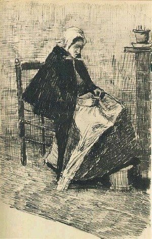 Vincent Van Gogh - Scheveningen Woman Sewing
