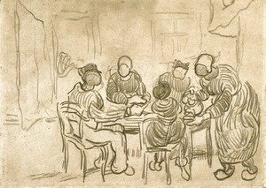 Sketch of the Painting The Potato Eaters