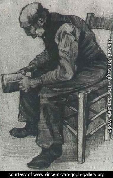 Vincent Van Gogh - Man, Sitting, Reading a Book