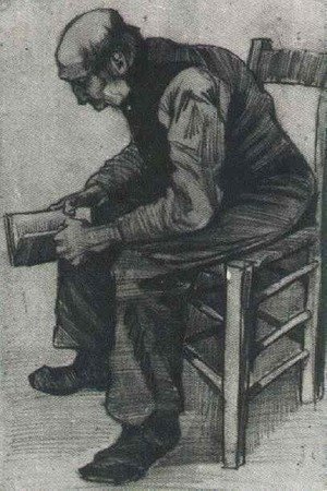 Vincent Van Gogh - Man, Sitting, Reading a Book