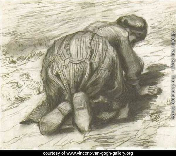 Peasant Woman, Kneeling, Seen from the Back