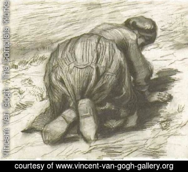 Vincent Van Gogh - Peasant Woman, Kneeling, Seen from the Back