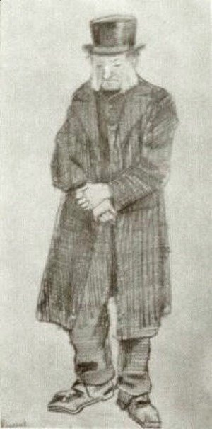 Vincent Van Gogh - Orphan Man with Top Hat and Hands Crossed