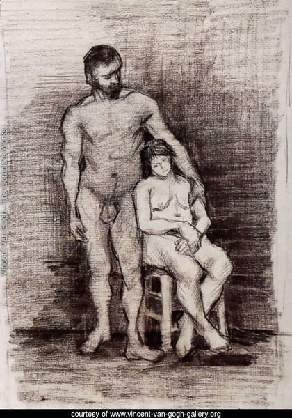Standing Male and Seated Female Nudes