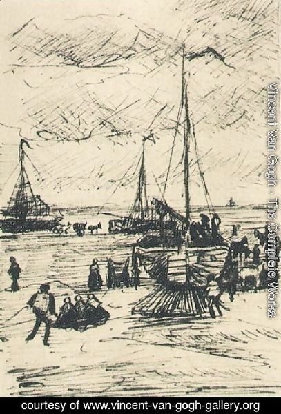Vincent Van Gogh - Beach and Boats