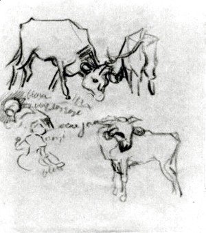 Sketch of Cows and Children
