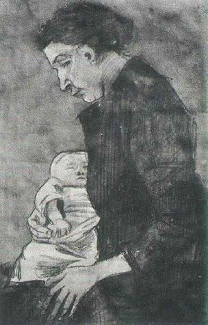 Vincent Van Gogh - Sien Nursing Baby, Half-Figure