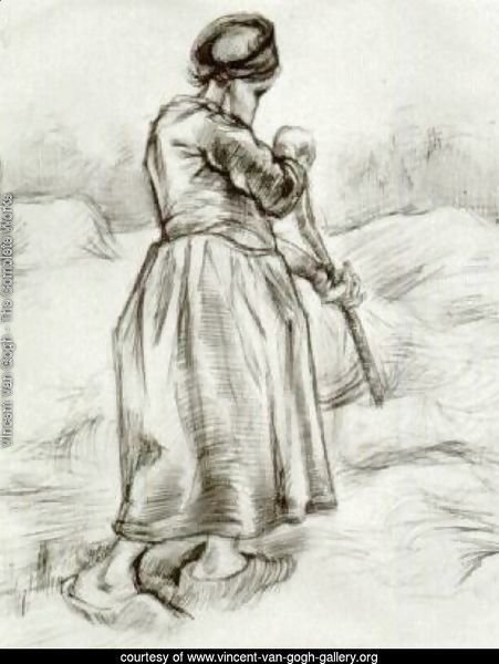 Peasant Woman, Tossing Hay, Seen from the Back