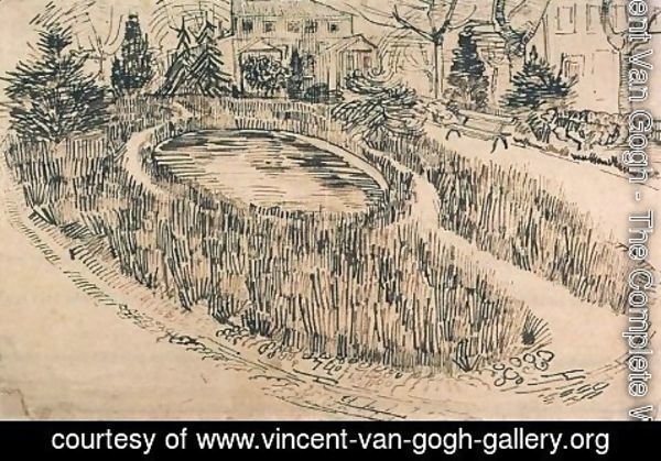 Vincent Van Gogh - Public Garden with Vincent s House in the Background