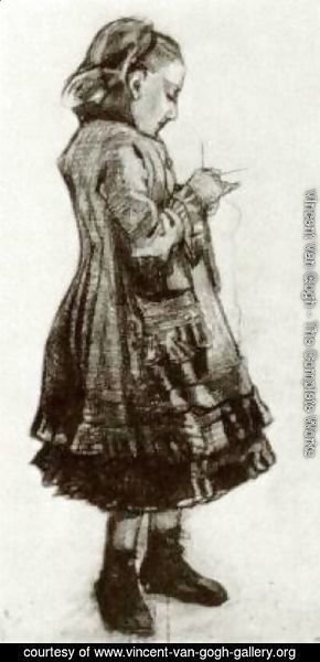 Vincent Van Gogh - Girl Standing, Knitting