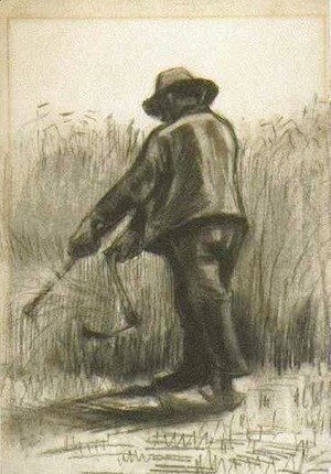 Vincent Van Gogh - Peasant with Sickle, Seen from the Back