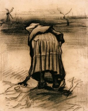 Vincent Van Gogh - Peasant Woman Lifting Potatoes 3