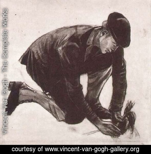 Vincent Van Gogh - Kneeling Man, Planting