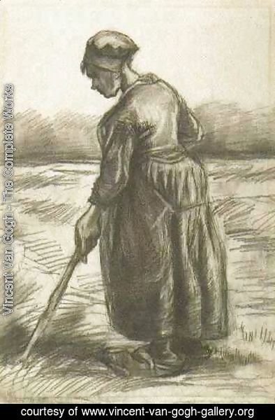 Vincent Van Gogh - Peasant Woman, Working with a Long Stick