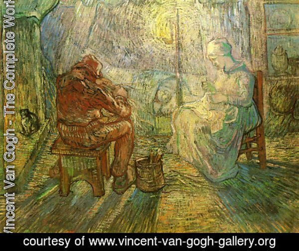 Vincent Van Gogh - Evening - The Watch (after Millet)