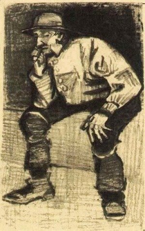 Vincent Van Gogh - Fisherman with Sou'wester, Sitting with Pipe