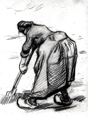 Vincent Van Gogh - Peasant Woman, Digging, Seen from the Side