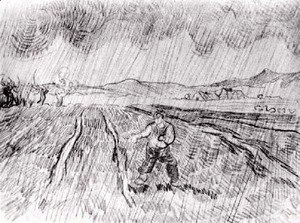 Vincent Van Gogh - Enclosed Field with a Sower in the Rain