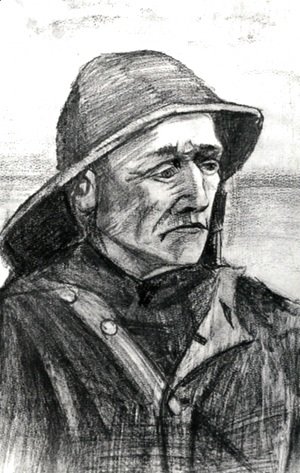 Vincent Van Gogh - Fisherman with Sou'wester, head