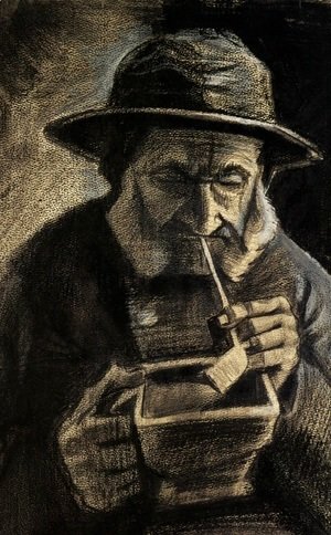 Vincent Van Gogh - Fisherman with Sou'wester, Pipe and Coal-pan