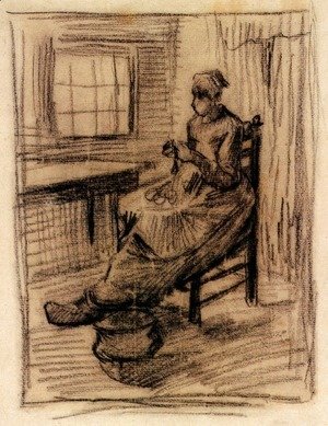 Vincent Van Gogh - Interior with Peasant Woman Peeling Potatoes