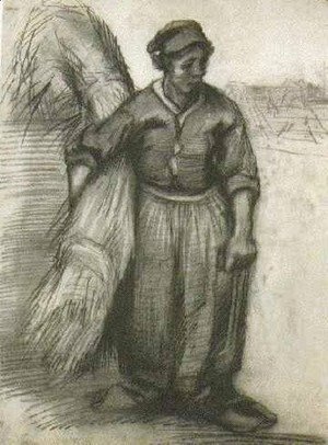 Vincent Van Gogh - Peasant Woman, Carrying a Sheaf of Grain