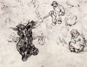 Vincent Van Gogh - Sheet with Sketches of a Digger and Other Figures