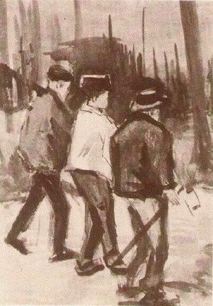 Three Woodcutters Walking