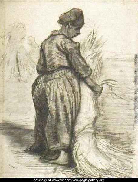Peasant Woman, Binding a Sheaf of Grain