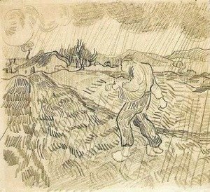 Vincent Van Gogh - Enclosed Field with a Sower in the Rain 2