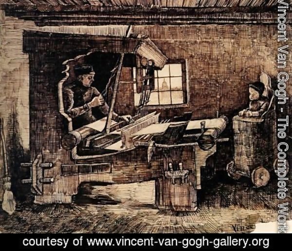 Vincent Van Gogh - Weaver, with a Baby in a Highchair