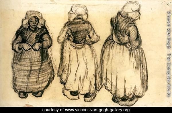 Three Studies of a Woman with a Shawl