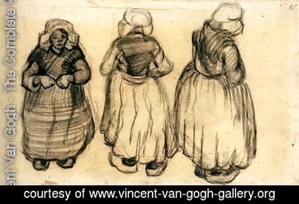 Vincent Van Gogh - Three Studies of a Woman with a Shawl