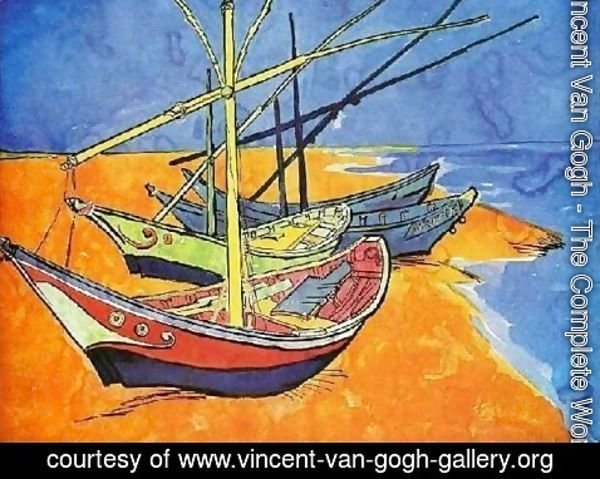 Vincent Van Gogh - Fishing Boats on the Beach at Saintes-Maries-de-la-Mer