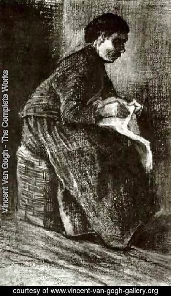 Vincent Van Gogh - Woman Sitting on a Basket, Sewing