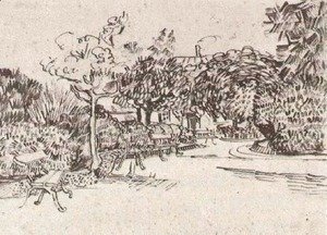 Vincent Van Gogh - Public Garden with Benches