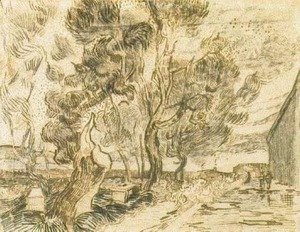 Vincent Van Gogh - A Corner of the Asylum and the Garden with a Heavy, sawn-off Tree