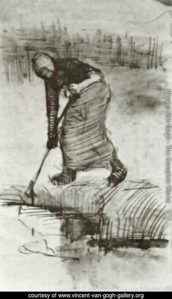 Peasant Woman, Standing near a Ditch or Pool