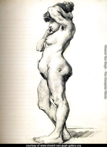 Standing Female Nude Seen from the Side