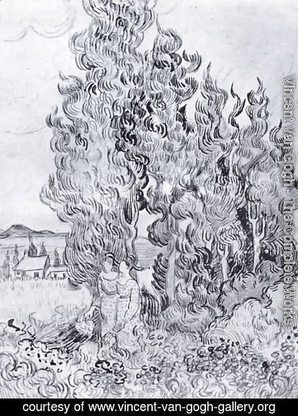 Vincent Van Gogh - Cypresses 3