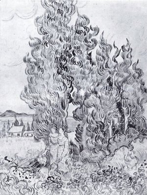 Vincent Van Gogh - Cypresses 3