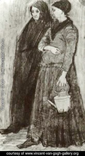 Vincent Van Gogh - Sien Pregnant, Walking with Older Woman