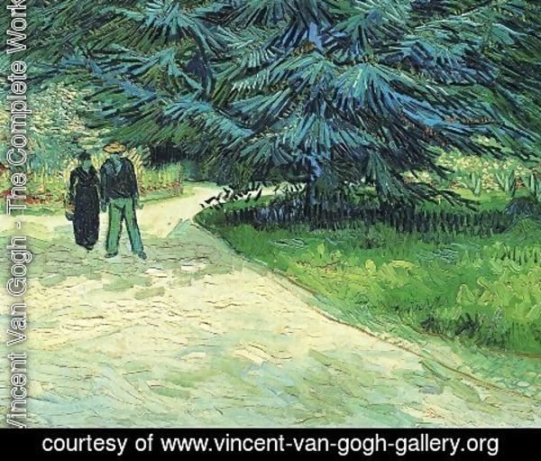 Vincent Van Gogh - Public Garden with Couple and Blue Fir Tree (The Poet s Garden III)