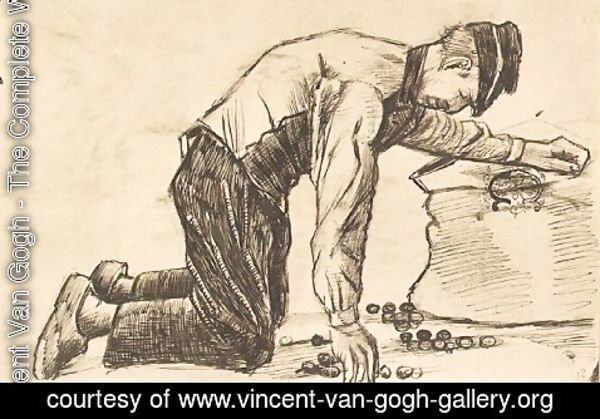 Vincent Van Gogh - Man Putting Potatoes in a Sack