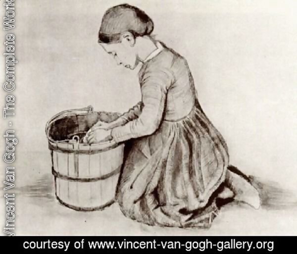 Vincent Van Gogh - Girl Kneeling in Front of a Bucket