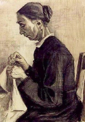 Vincent Van Gogh - Sien, Sewing, Half-Figure 2