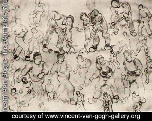 Vincent Van Gogh - Sheet with Numerous Figure Sketches