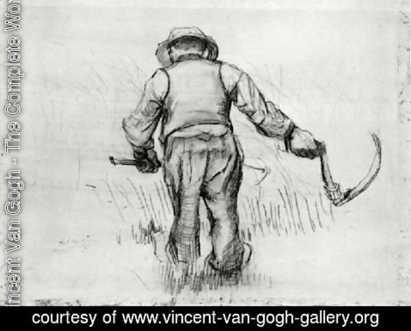 Vincent Van Gogh - Peasant with Sickle, Seen from the Back 5