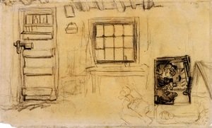 Vincent Van Gogh - Studies of the Interior of a Cottage, and a Sketch of The Potato Eaters