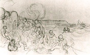 Vincent Van Gogh - A Group of Figures on the Beach